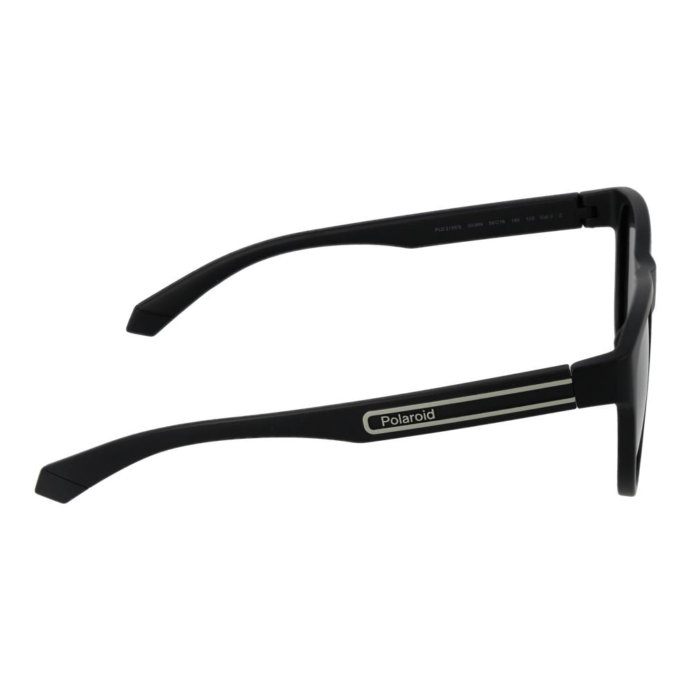 Polaroid Unisex Round Sunglasses – Black Full-Rim, 56mm