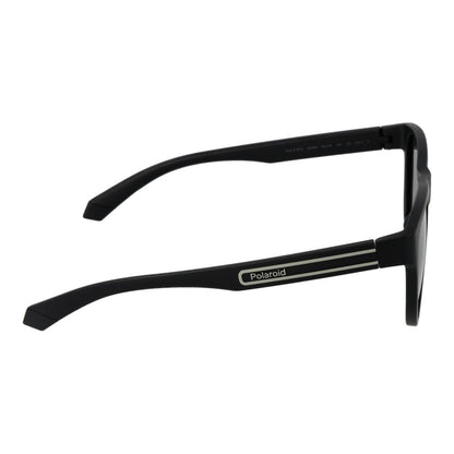 Polaroid Unisex Round Sunglasses – Black Full-Rim, 56mm
