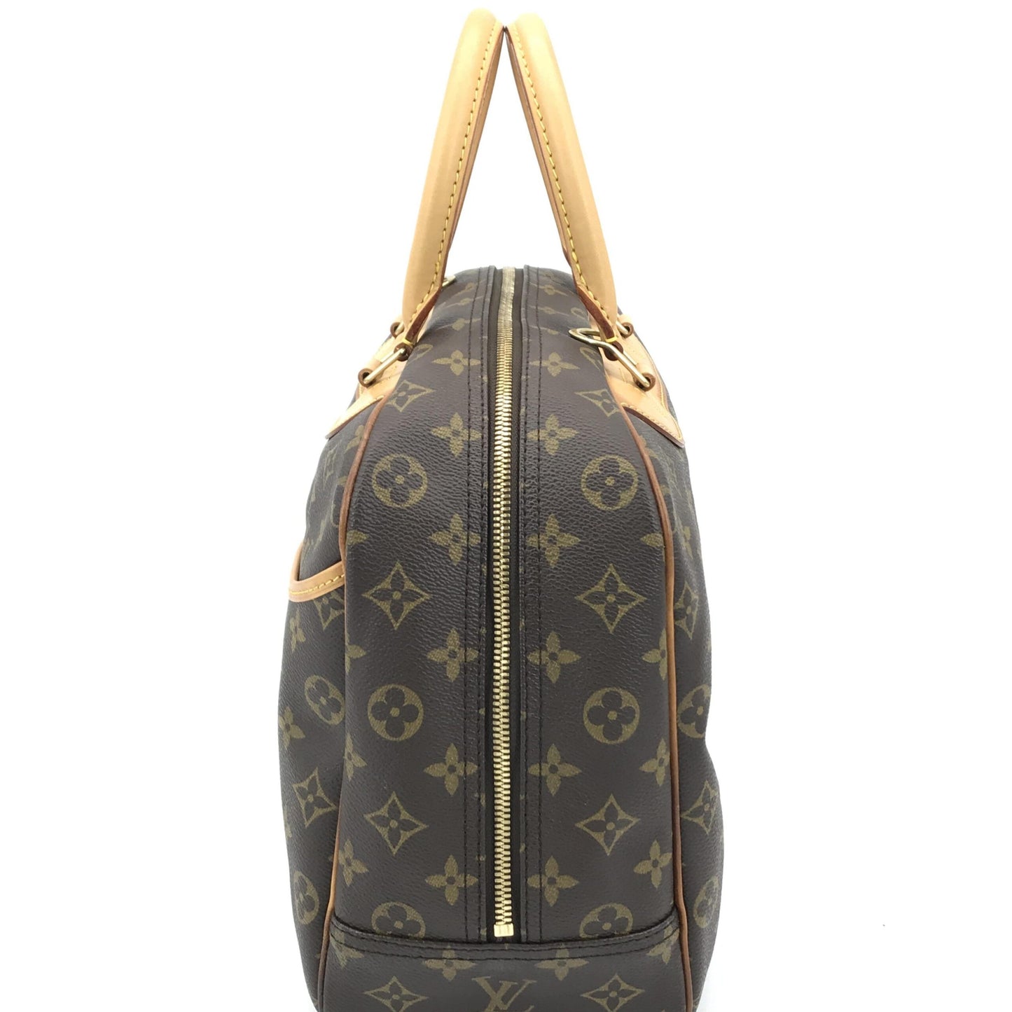 Louis Vuitton Preloved Monogram Deauville Handbag with Elegant Brown Accents