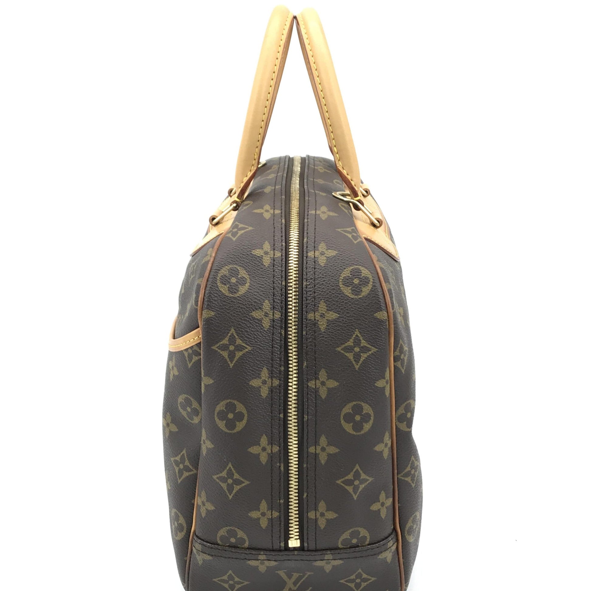 Louis Vuitton Preloved Monogram Deauville Handbag with Elegant Brown Accents