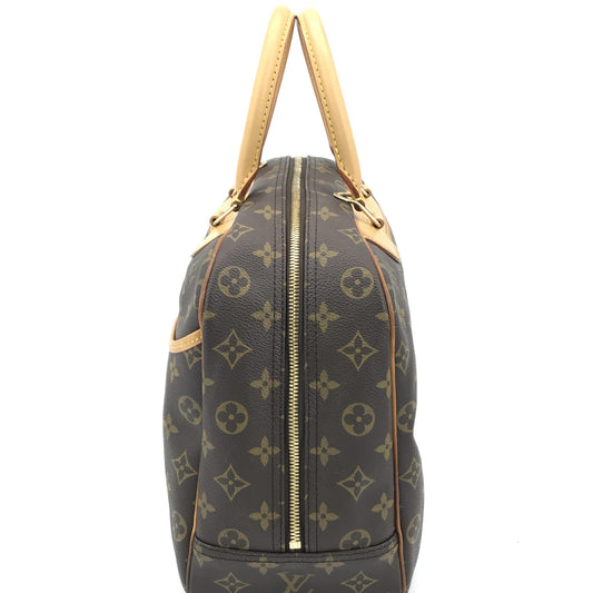 Louis Vuitton Preloved Monogram Deauville Handbag with Elegant Brown Accents