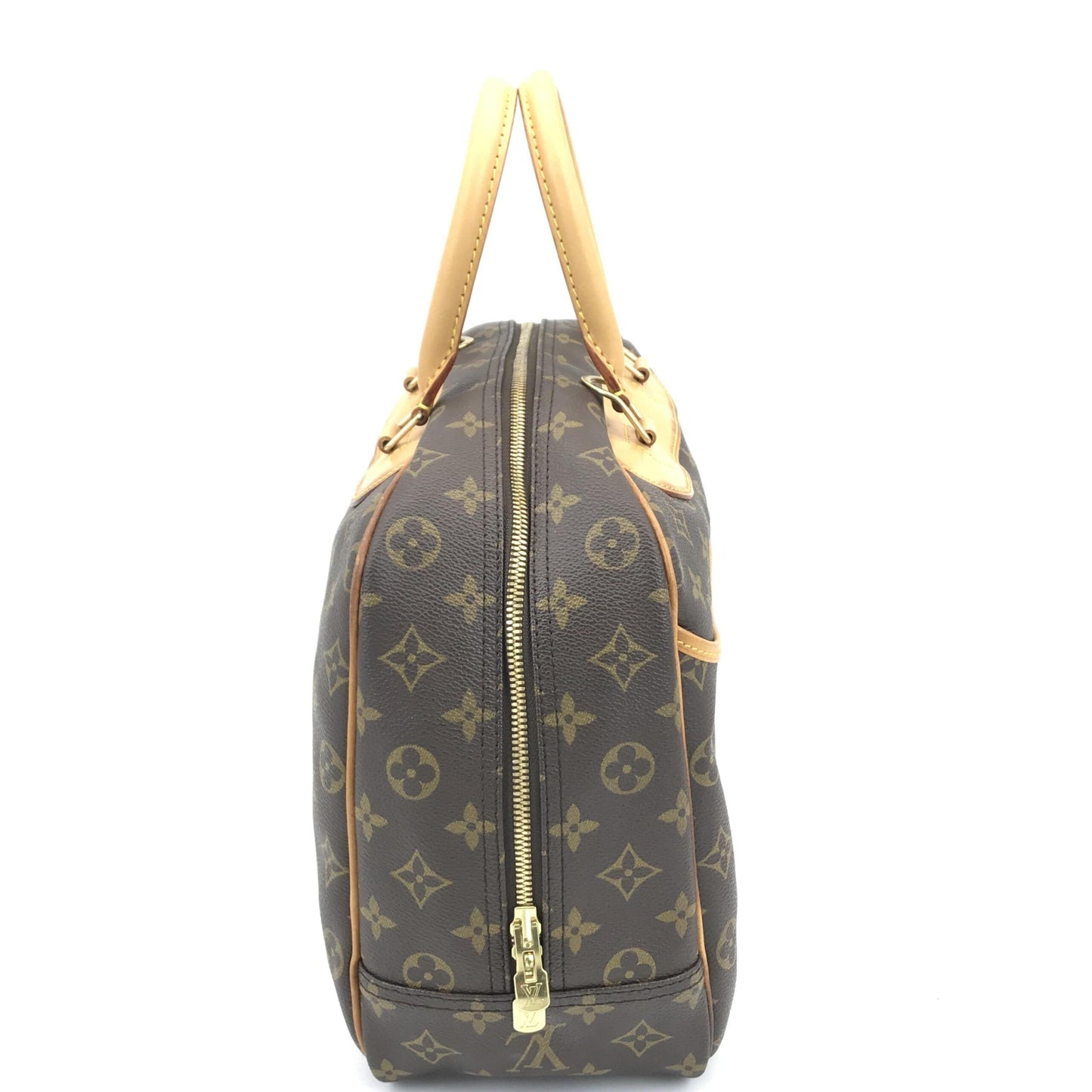 Louis Vuitton Preloved Monogram Deauville Handbag with Elegant Brown Accents
