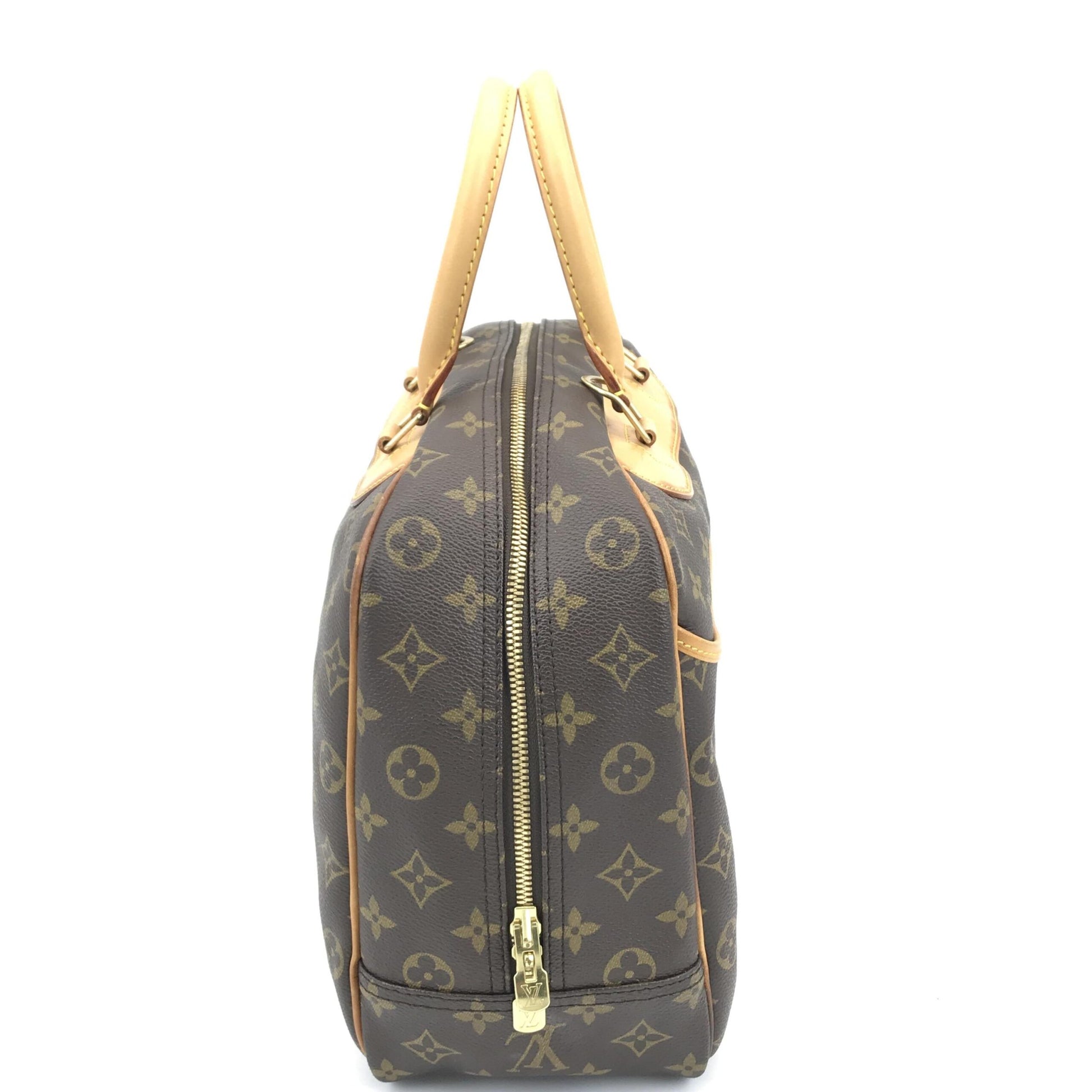 Louis Vuitton Preloved Monogram Deauville Handbag with Elegant Brown Accents