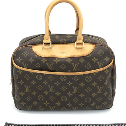 Louis Vuitton Preloved Monogram Deauville Handbag with Elegant Brown Accents