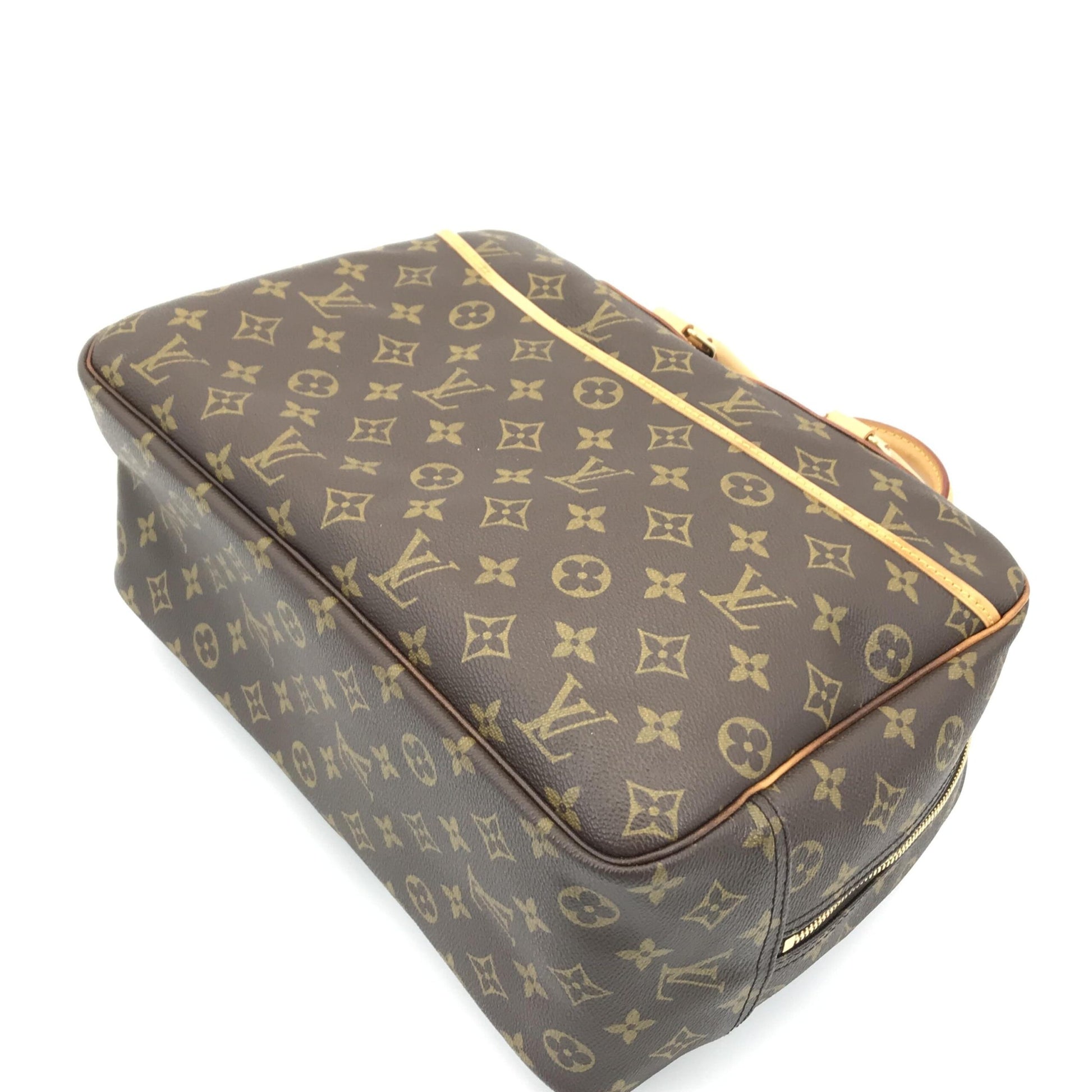 Louis Vuitton Preloved Monogram Deauville Handbag with Elegant Brown Accents