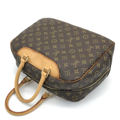 Louis Vuitton Preloved Monogram Deauville Handbag with Elegant Brown Accents