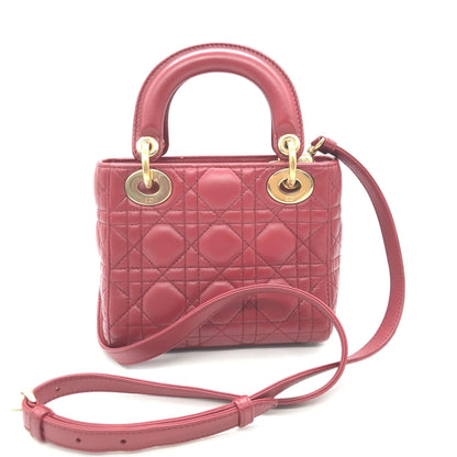 Christian Dior Mini Lady Dior Handbag In Pink - Preloved
