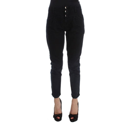 Costume National Black Cotton Cropped Jeans