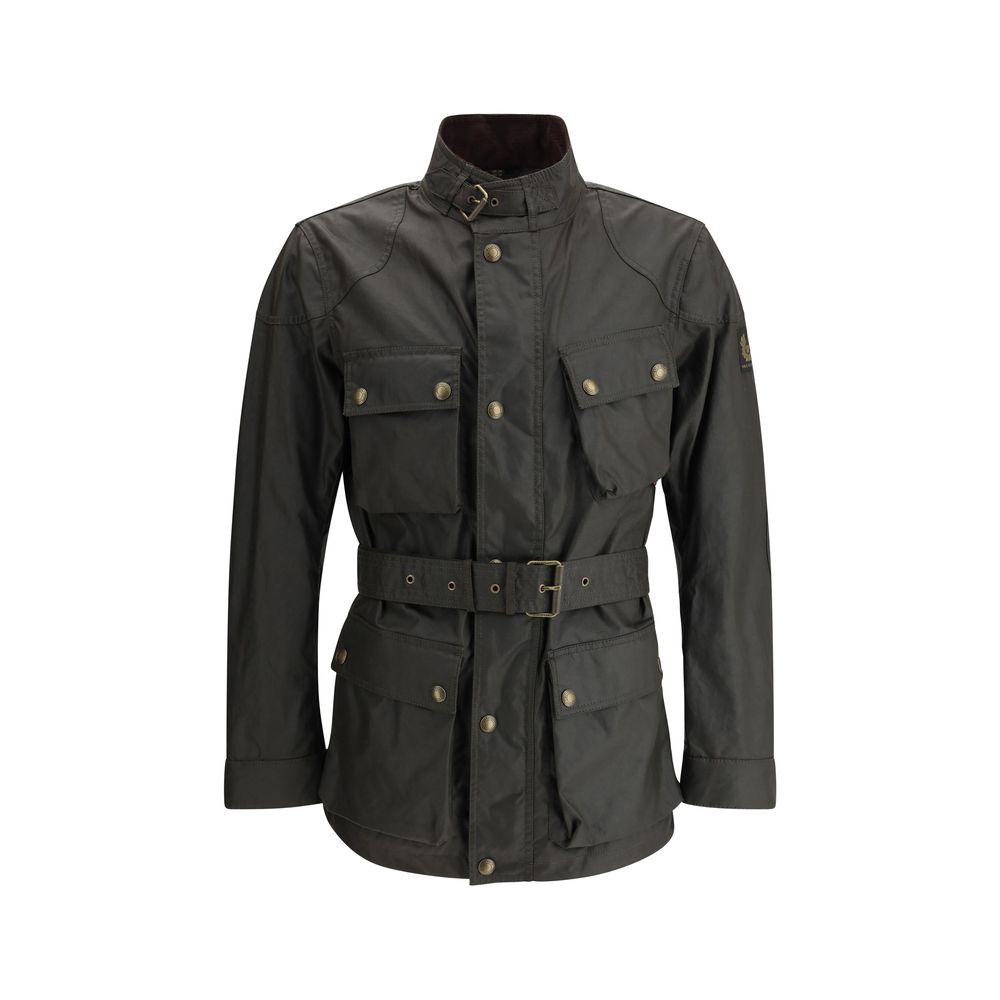 Belstaff Green Waxed Cotton Trailmaster Water Resistant Jacket
