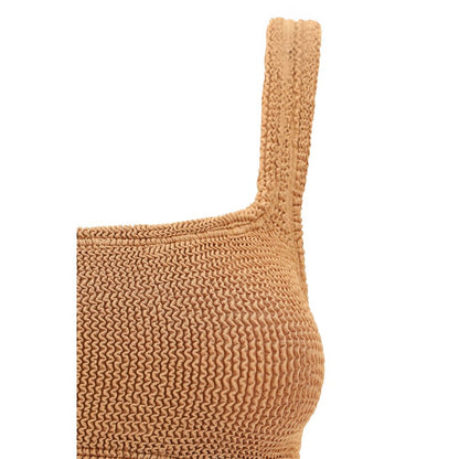 Hunza G Brown Polyamide One-Piece Swimsuit - Xandra