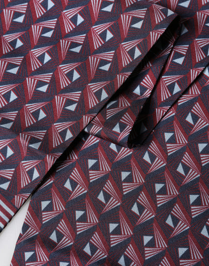 Dolce & Gabbana Multicolor Geometric Pattern Silk Fringe Scarf