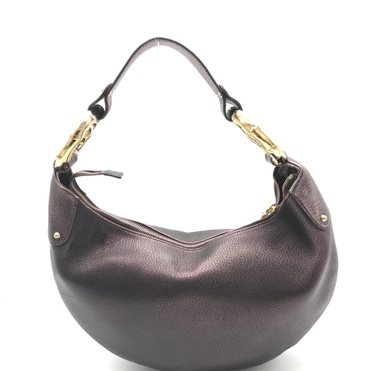 Gucci Preloved Metallic Leather Bamboo Ring Hobo Bag - Exquisite Luxury with Character