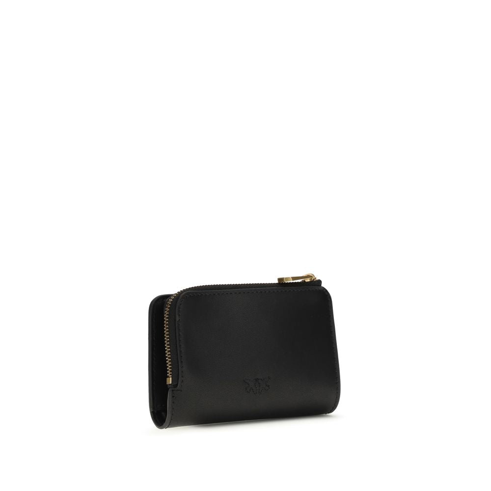 PINKO Black Calf Leather Bos Taurus Wallet