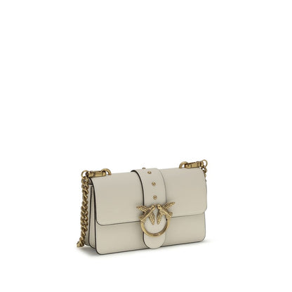 PINKO Love One Small Shoulder Bag in Beige Calf Leather