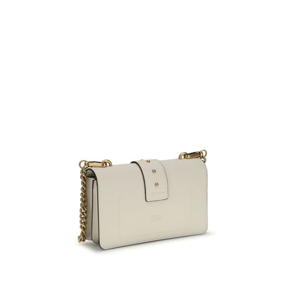 PINKO Love One Small Shoulder Bag in Beige Calf Leather
