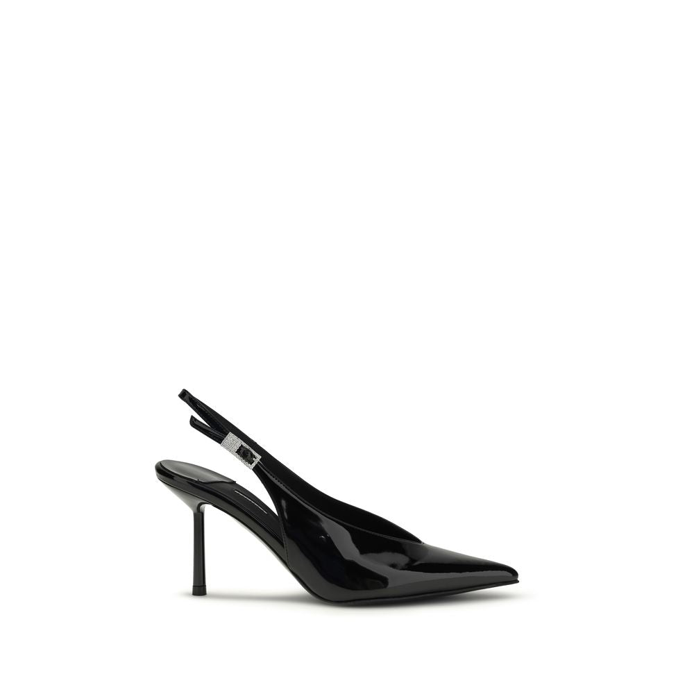 LE SILLA Black Calf Leather Bos Taurus High Heel Pumps