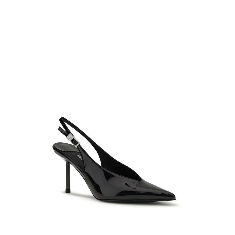 LE SILLA Black Calf Leather Bos Taurus High Heel Pumps