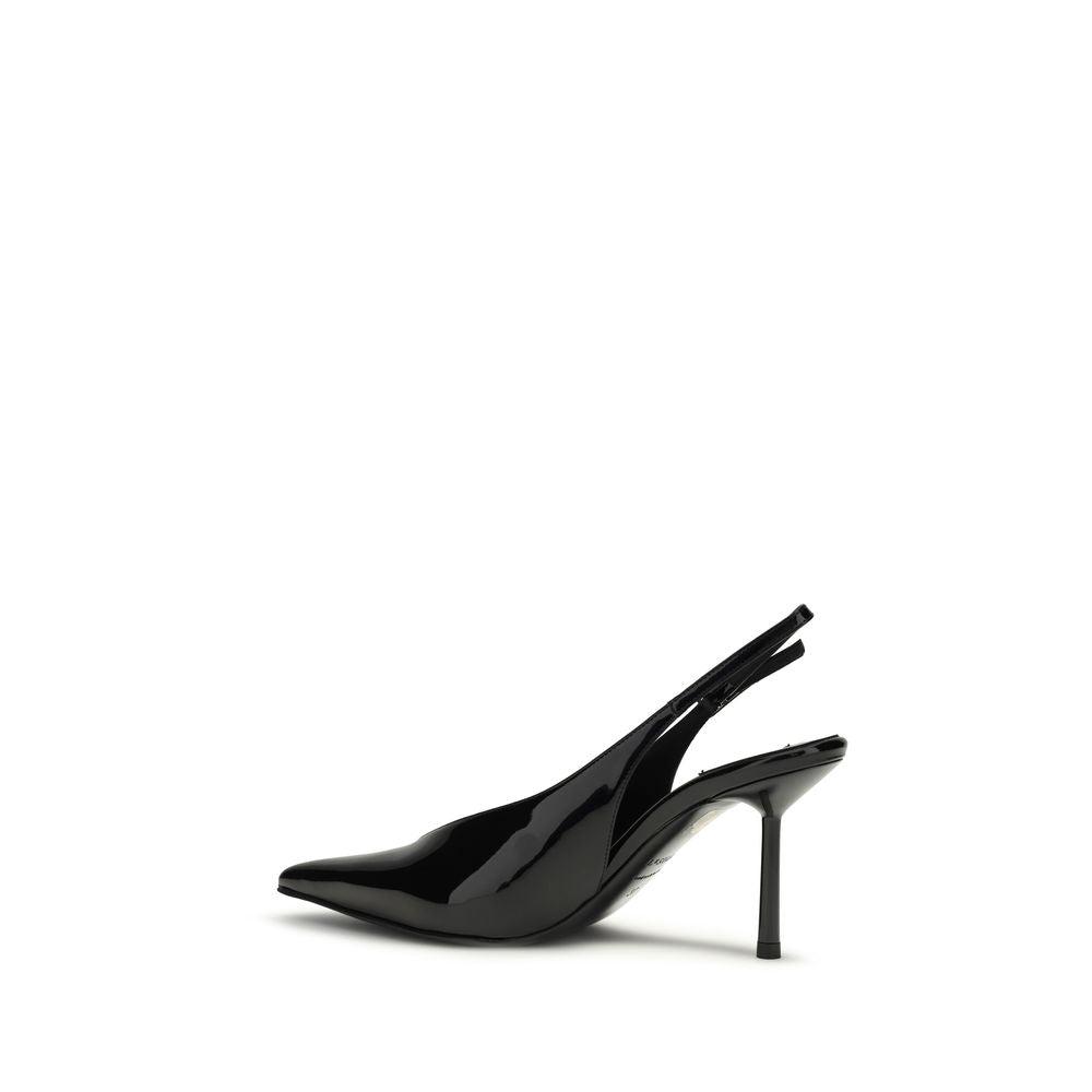 LE SILLA Black Calf Leather Bos Taurus High Heel Pumps