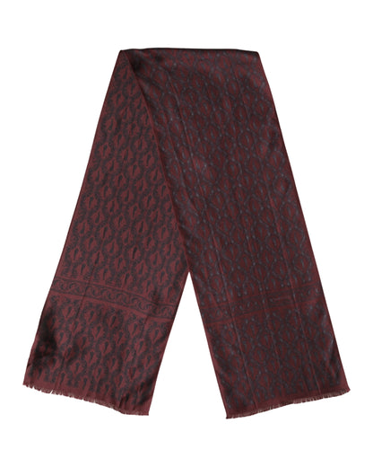 Dolce & Gabbana Burgundy Black Silk Paisley Foulard