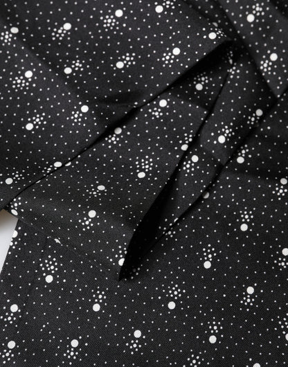 Dolce & Gabbana Black White Silk Dotted Print Foulard Scarf