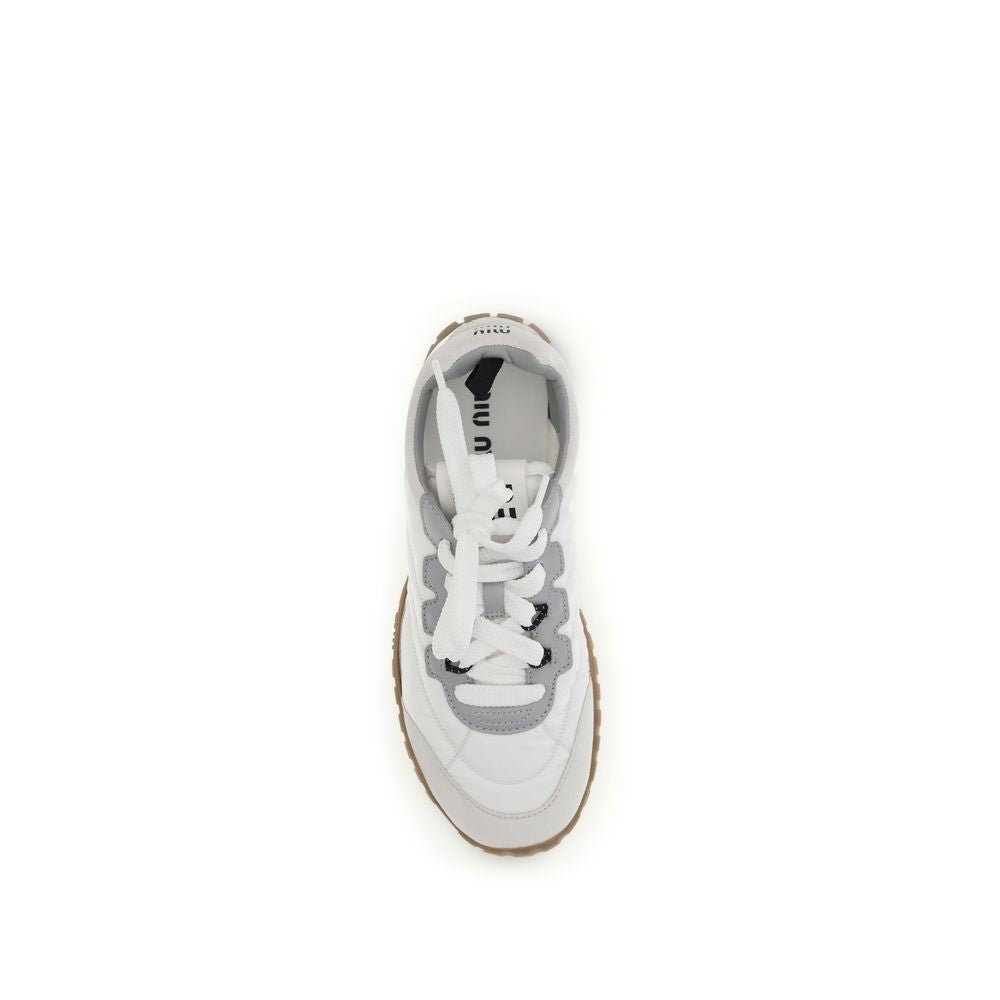 Miu Miu White Polyamide Athletic Sneakers