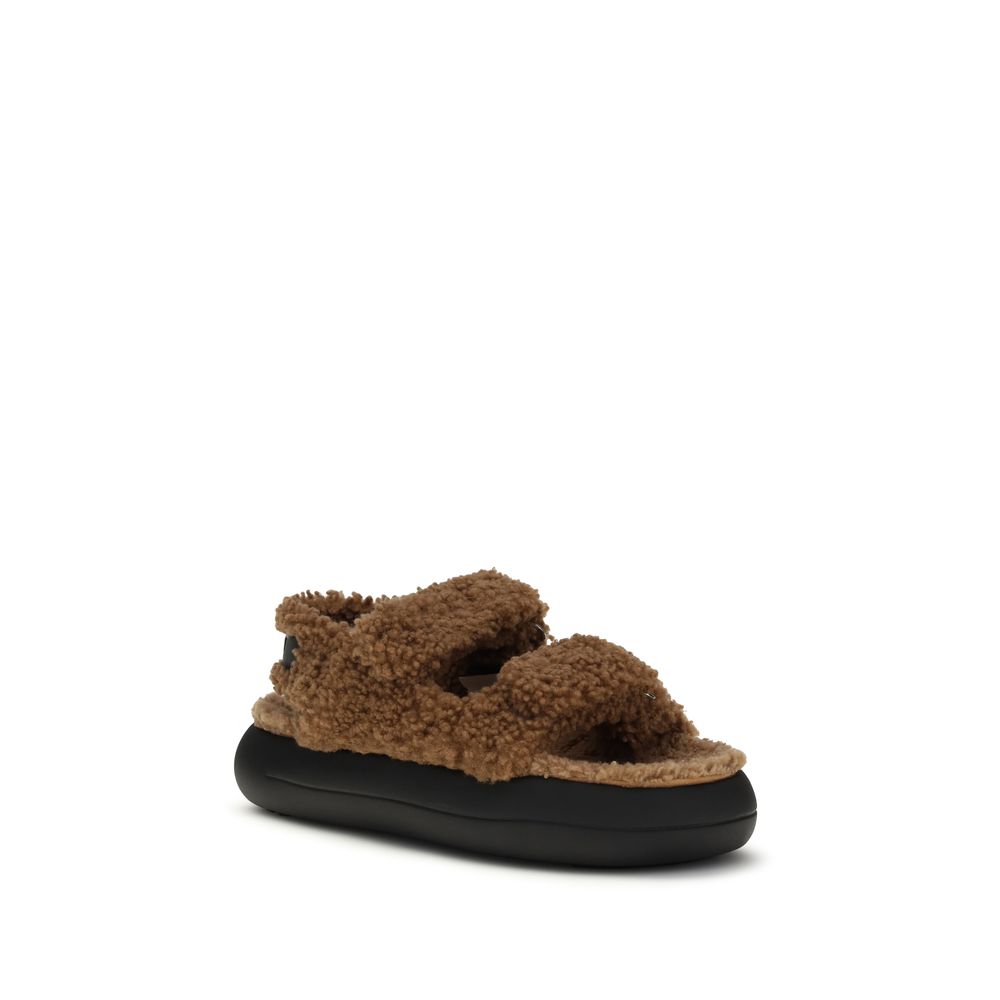 Moon Boot Brown Calf Leather Bos Taurus Slippers