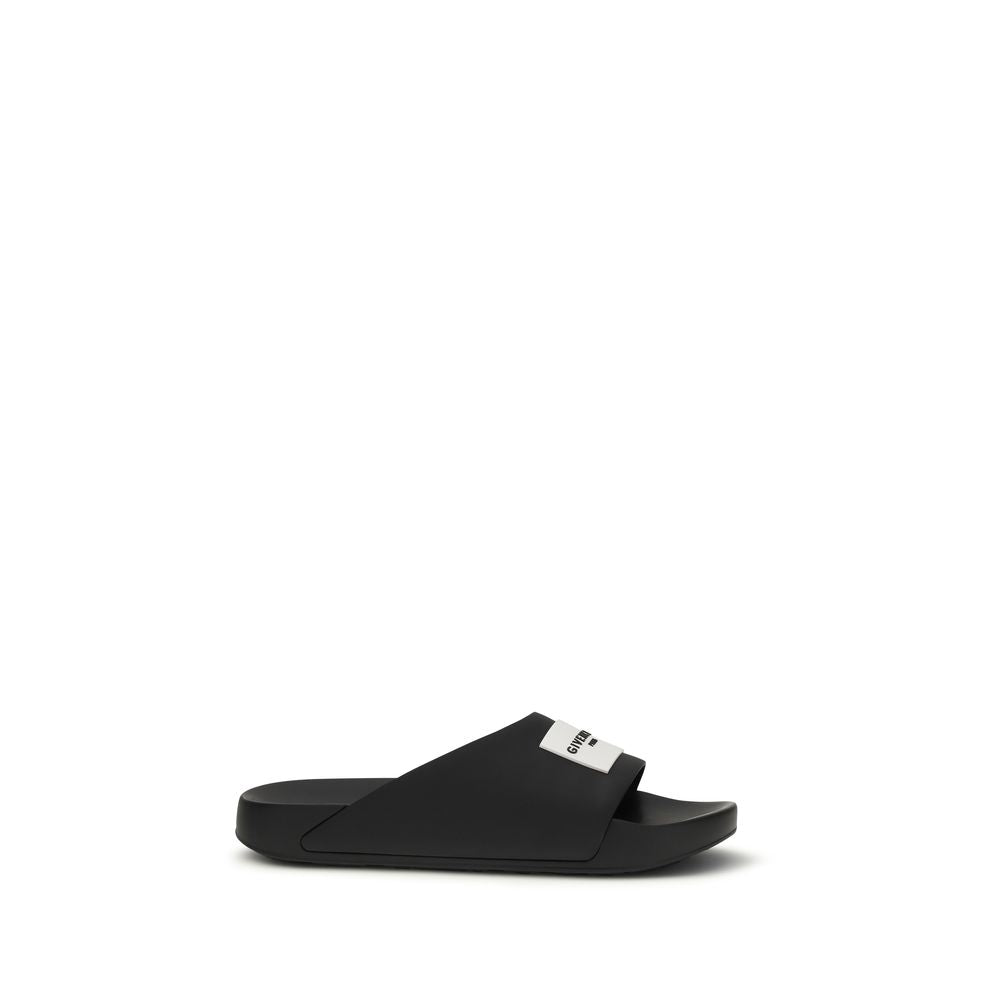Givenchy Black Rubber Logo Pool Slides