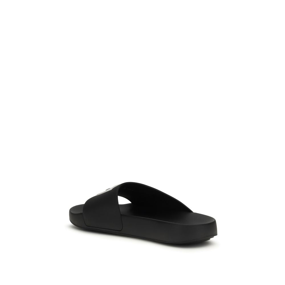 Givenchy Black Rubber Logo Pool Slides