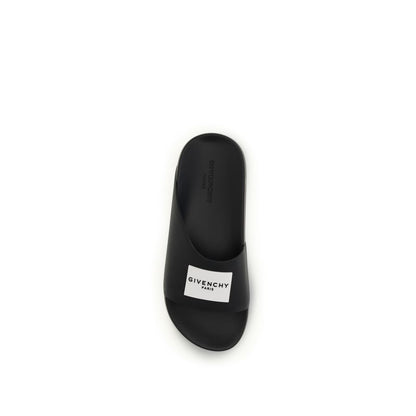 Givenchy Black Rubber Logo Pool Slides