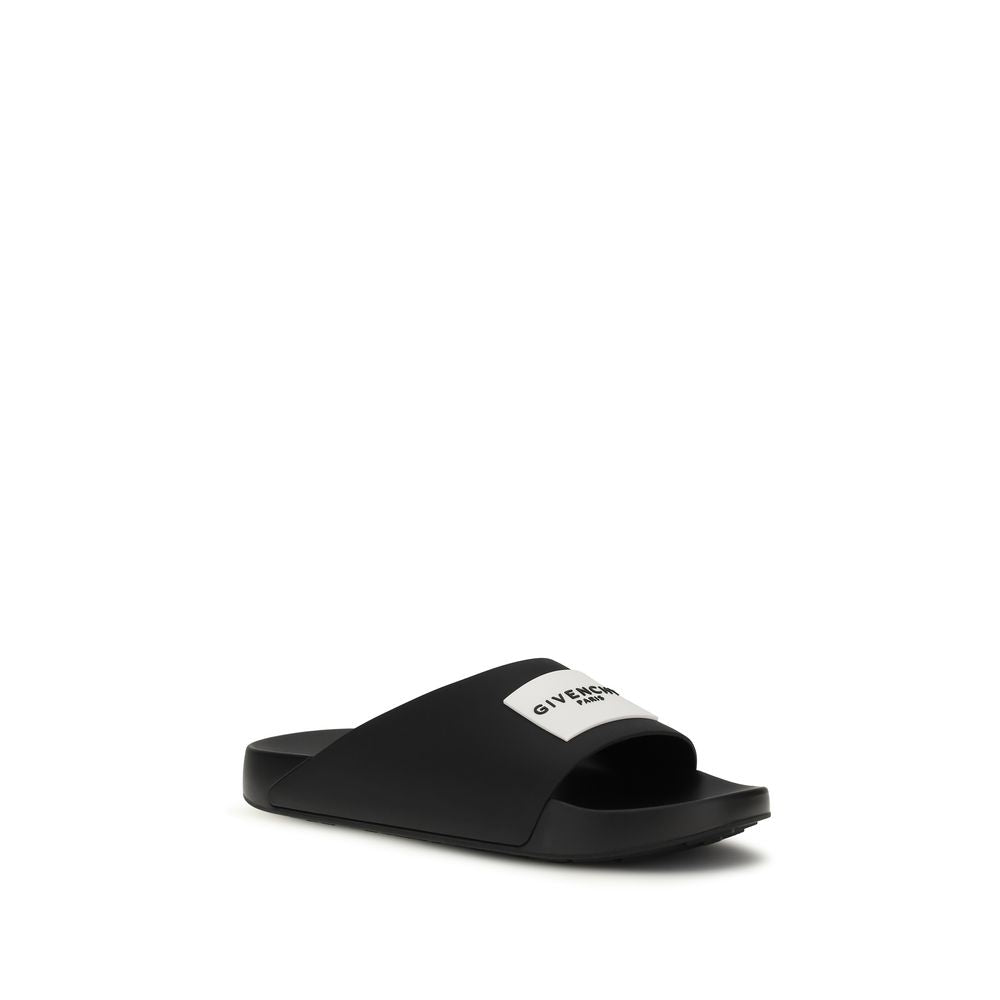 Givenchy Black Rubber Slip-on Slide Sandal