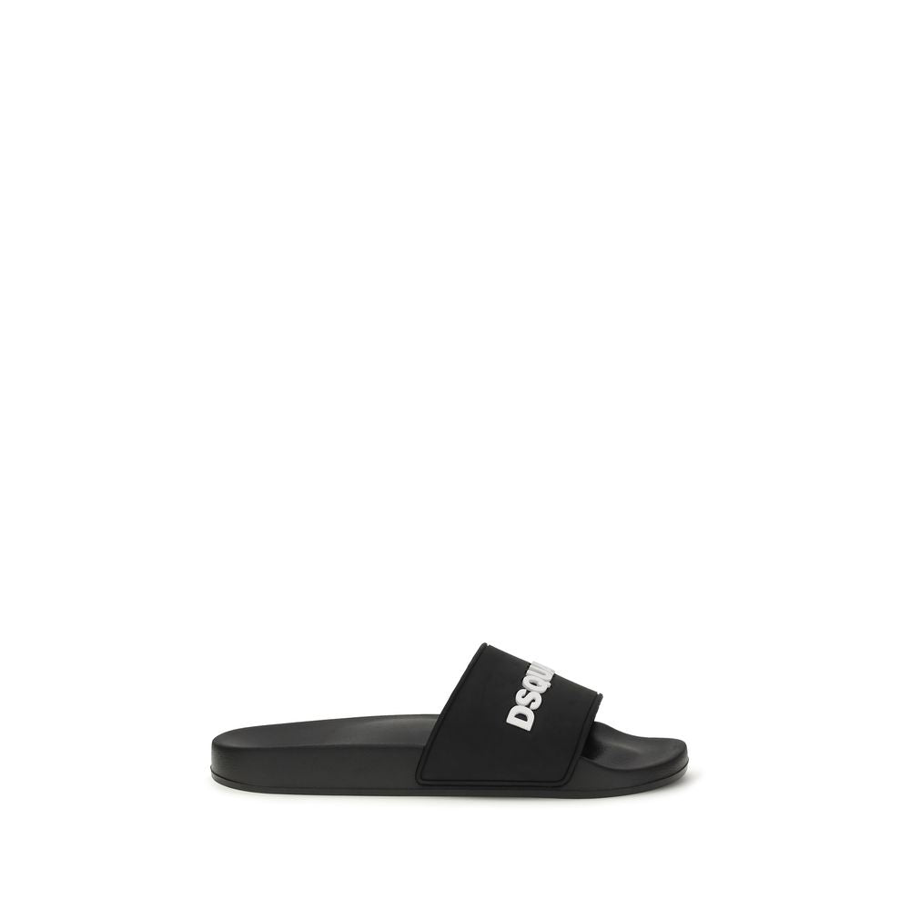 Dsquared² Black Rubber Sandals - Stylish and Comfortable Footwear