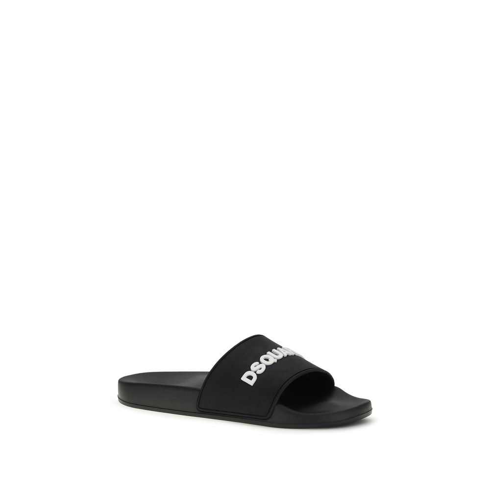 Dsquared² Black Rubber Sandals - Stylish and Comfortable Footwear