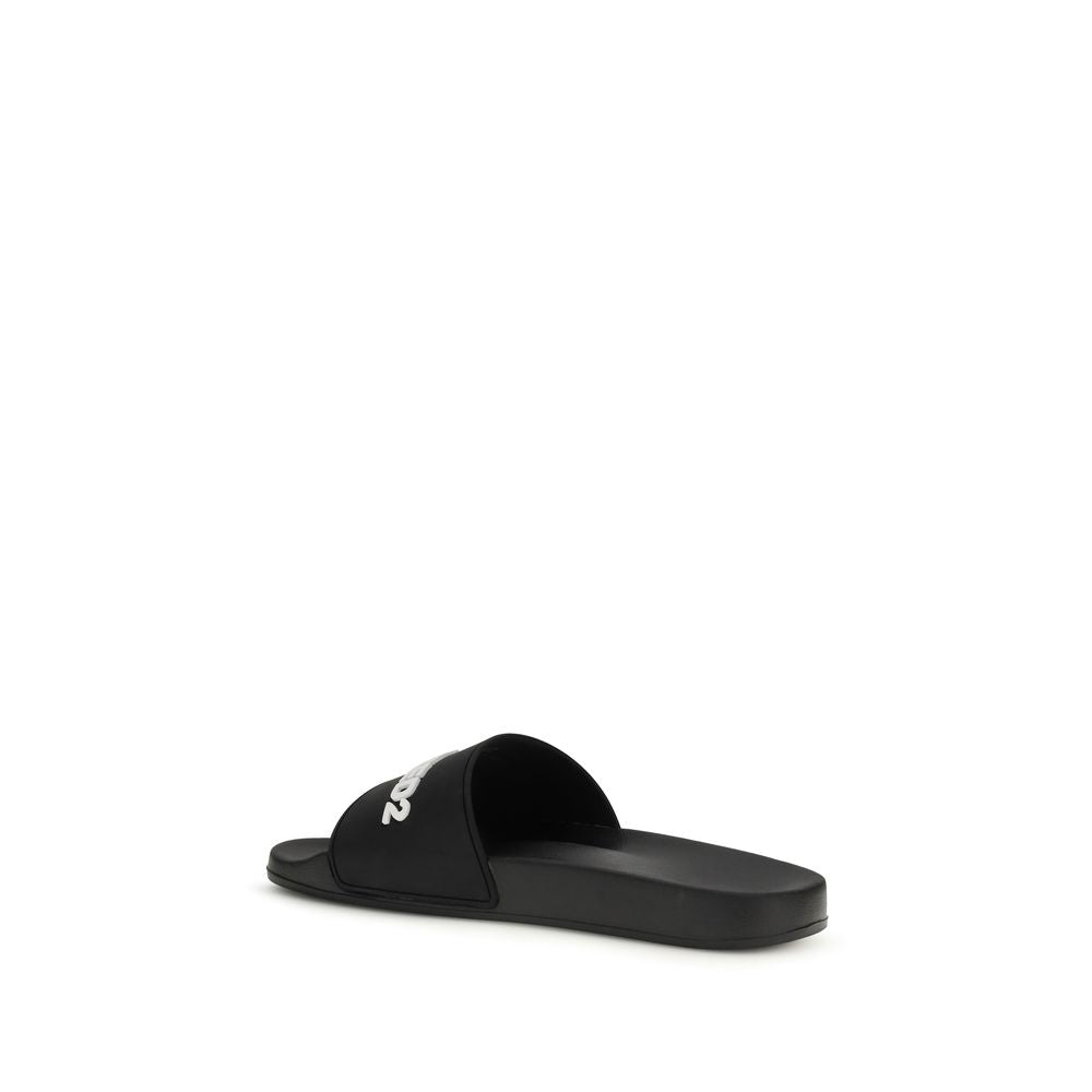 Dsquared² Black Rubber Sandals - Stylish and Comfortable Footwear