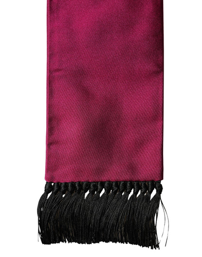 Dolce & Gabbana Burgundy Silk Fringe Neck Wrap Foulard