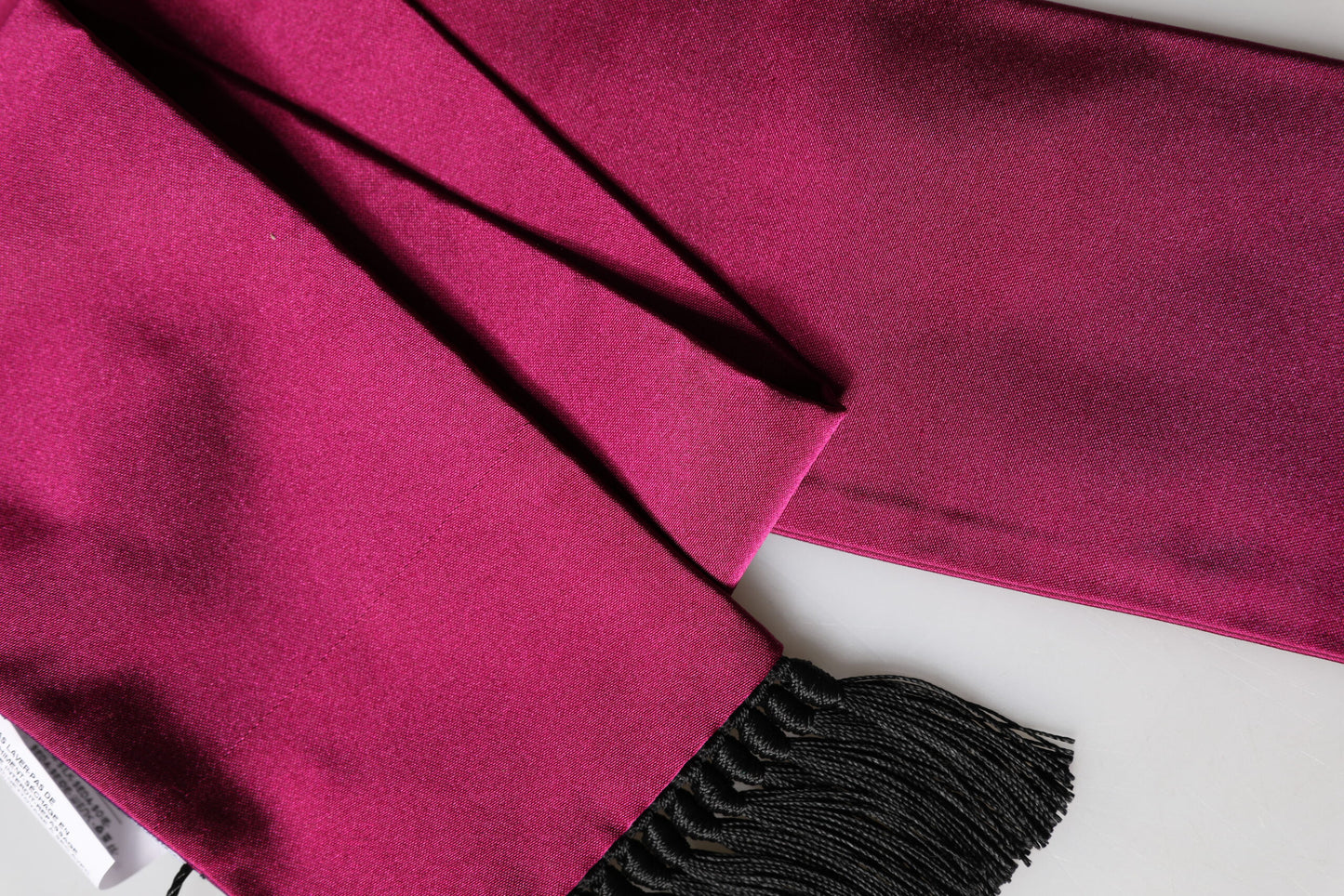 Dolce & Gabbana Burgundy Silk Fringe Neck Wrap Foulard