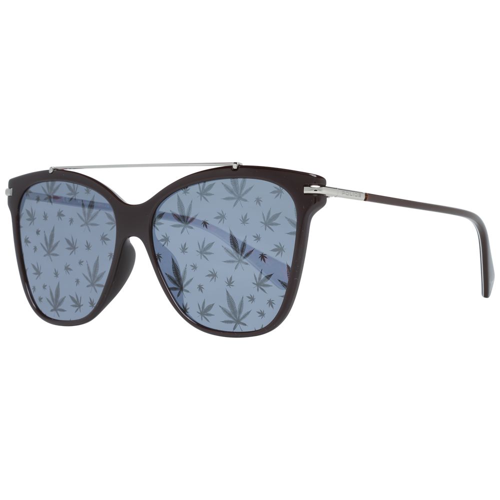 Police Women’s Sunglasses – Brown Butterfly Frame, Blue Lenses