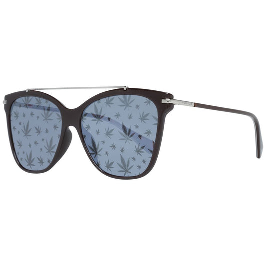 Police Women’s Sunglasses – Brown Butterfly Frame, Blue Lenses