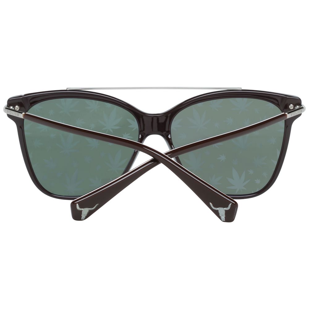 Police Women’s Sunglasses – Brown Butterfly Frame, Blue Lenses
