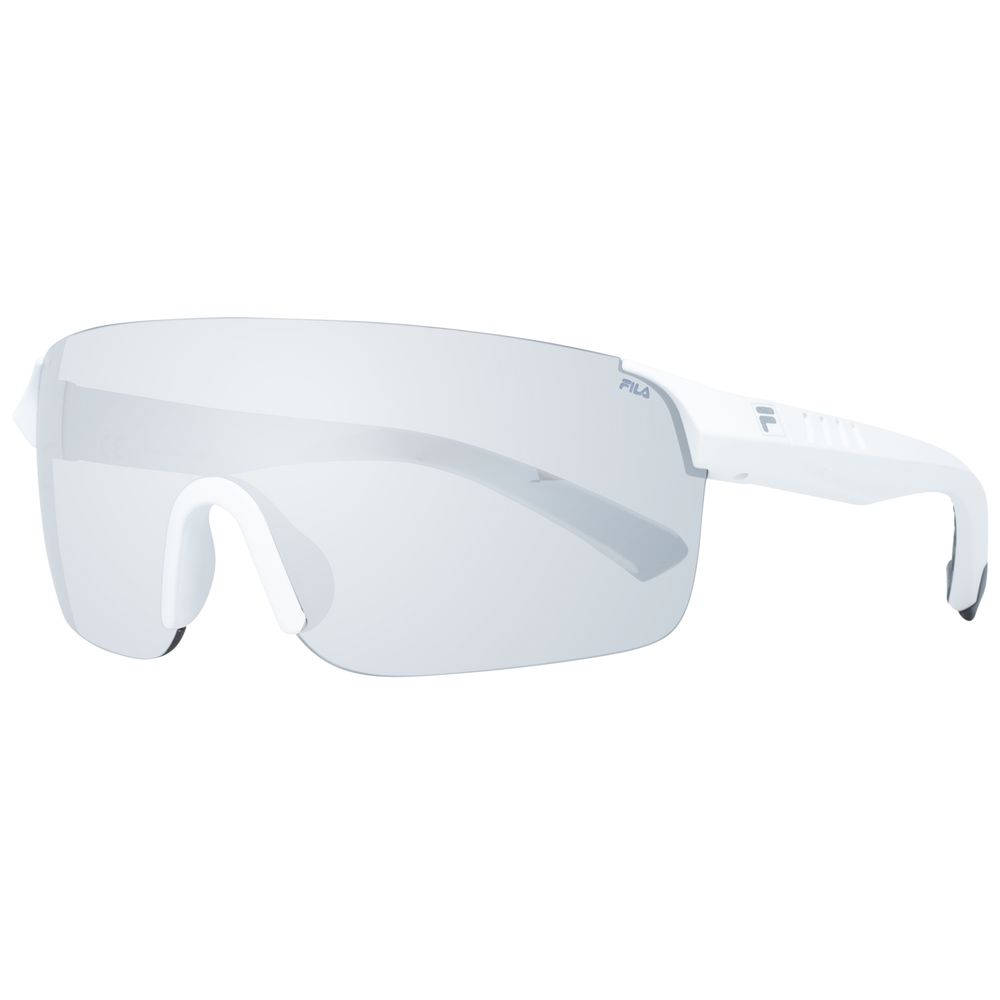 Fila Men’s Sunglasses – White Plastic Frame, Silver Lenses