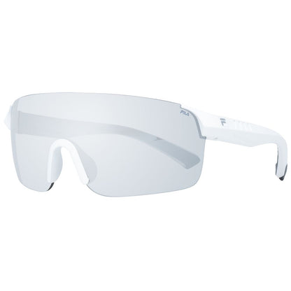 Fila Men’s Sunglasses – White Plastic Frame, Silver Lenses