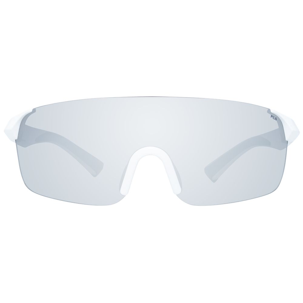 Fila Men’s Sunglasses – White Plastic Frame, Silver Lenses