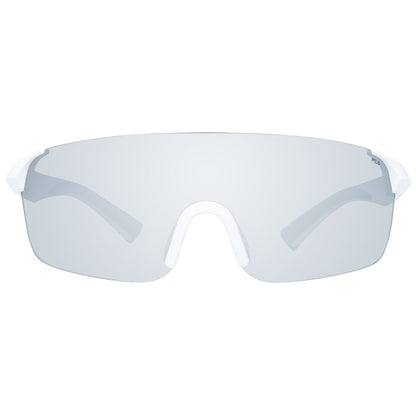 Fila Men’s Sunglasses – White Plastic Frame, Silver Lenses