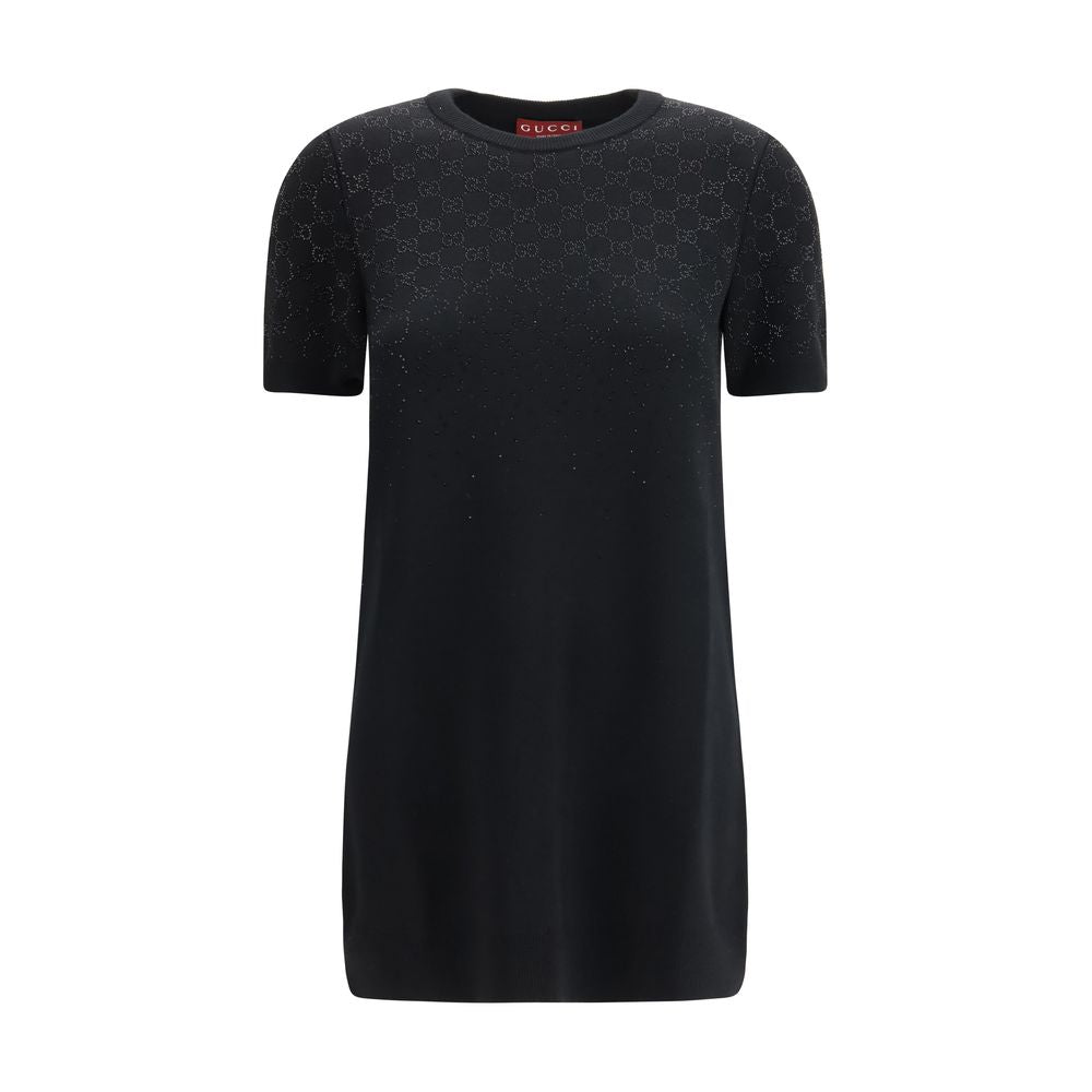 Gucci Black Wool Blend Mini Dress