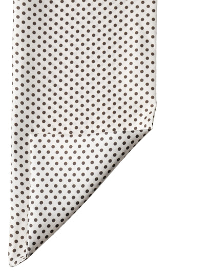 Dolce & Gabbana White Brown Polka Dot Silk Bandeau Neck Wrap