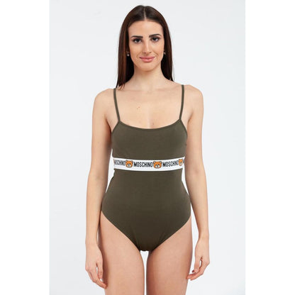 Moschino Bicolor Cotton Bodysuit - Green - Size S