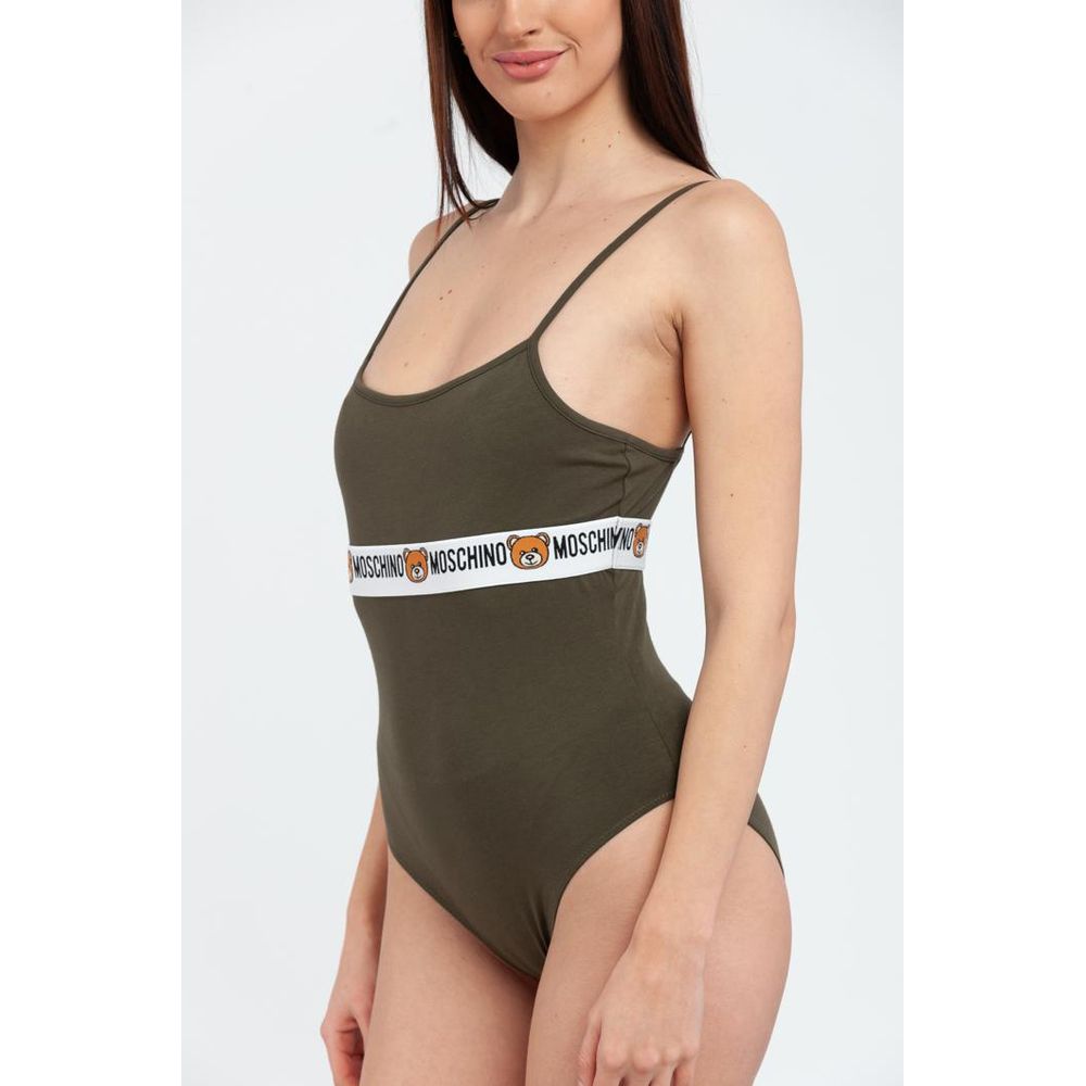 Moschino Bicolor Cotton Bodysuit - Green - Size S