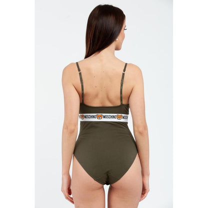 Moschino Bicolor Cotton Bodysuit - Green - Size S