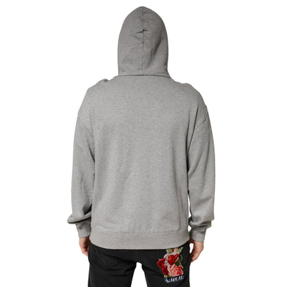 Dolce & Gabbana Gray Cotton Hooded Sweatshirt