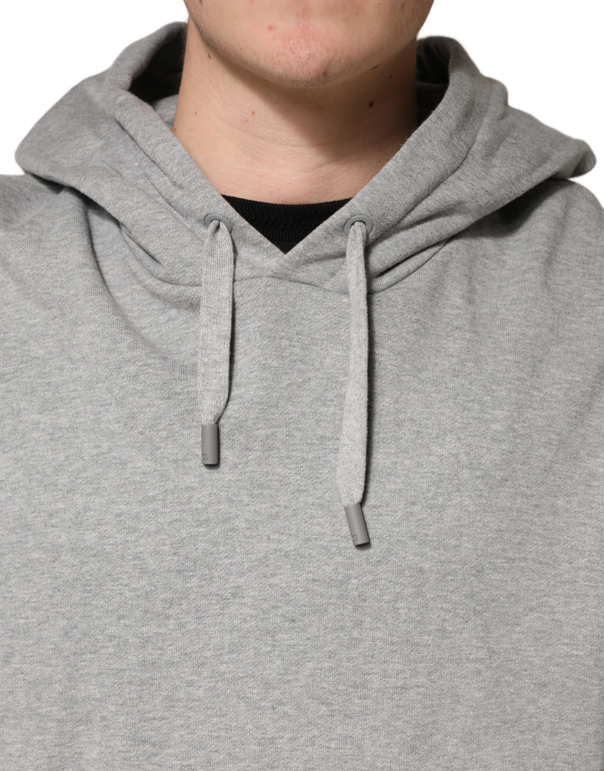Dolce & Gabbana Gray Cotton Hooded Sweatshirt
