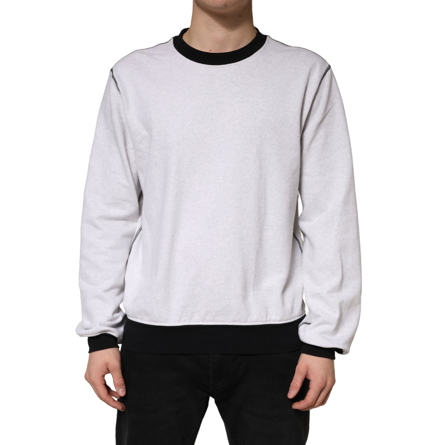 Dolce & Gabbana Light Grey Cotton Crewneck Sweatshirt